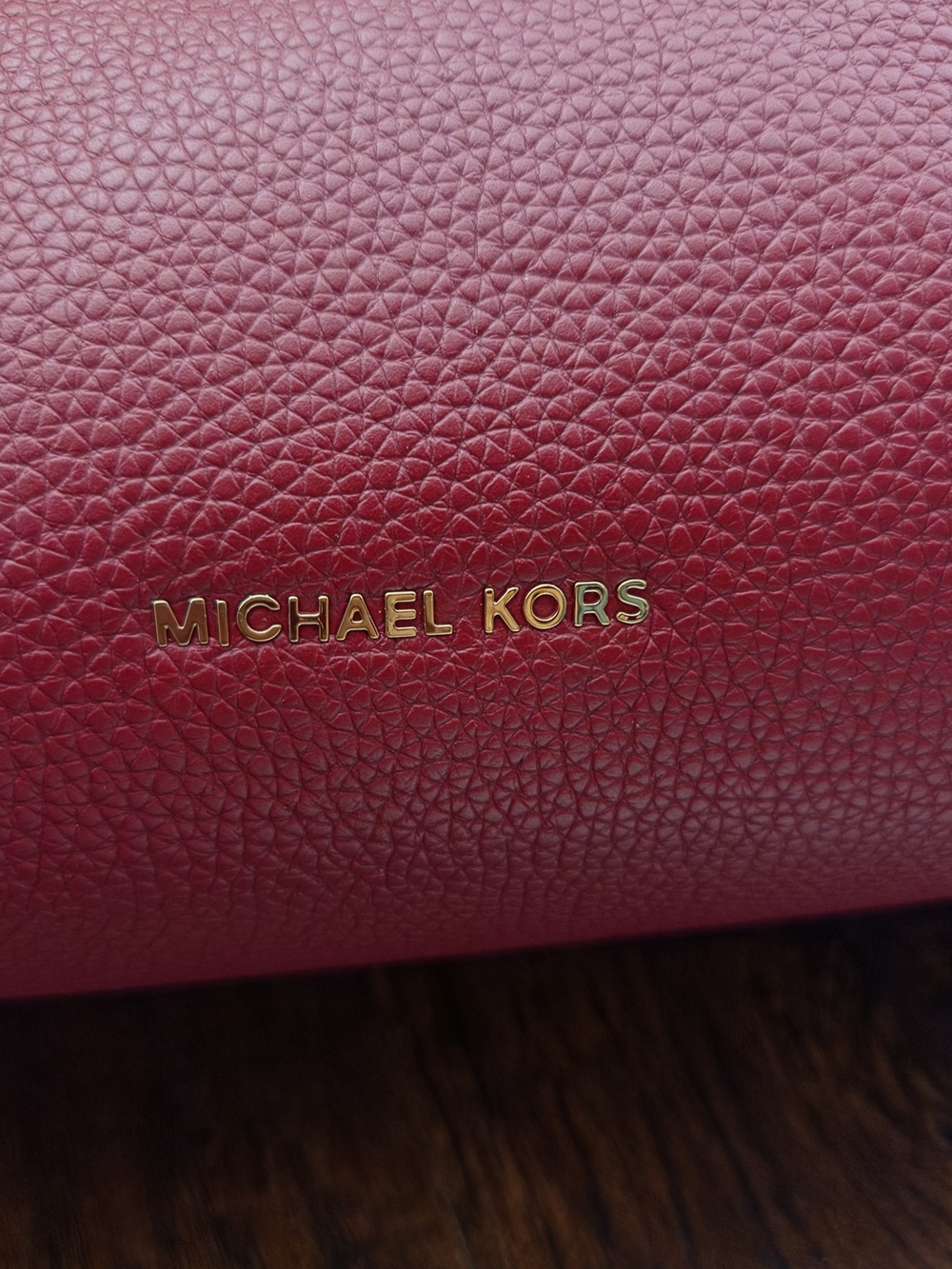 NWT Michael Kors Rollins Large Leather Satchel Bag Maroon - Picture 4 of 8